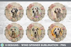 Bundle of six Decoupage Irish Wolfhounds Wind Spinner designs.