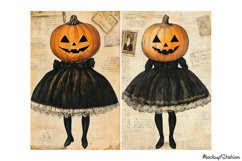 Jack O Lantern Junk Journal Printable Half Pages | Halloween Product Image 2