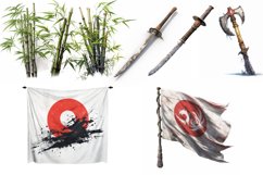 Vintage Japanese Clipart bundle set of 24 Png Product Image 6
