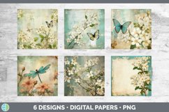 Bundle of six Decoupage Jasmines Paper Backgrounds designs.