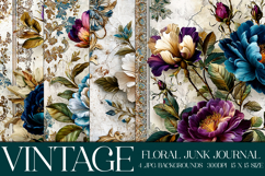 Vintage Floral Background, Junk Journal Style Papers, s23 Product Image 1