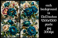 Vintage Floral Background, Junk Journal Style Papers, s3 Product Image 2