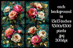 Vintage Floral Background, Junk Journal Style Papers, s35 Product Image 2