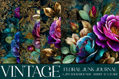 Vintage Floral Background, Junk Journal Style Papers, s39 Product Image 1