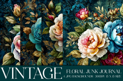 Vintage Floral Background, Junk Journal Style Papers, s4 Product Image 1