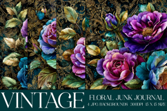 Vintage Floral Background, Junk Journal Style Papers, s41 Product Image 1