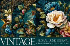 Vintage Floral Background, Junk Journal Style Papers, s7 Product Image 1