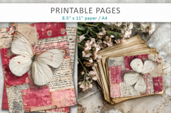butterfly junk journal pages, scrapbook backgrounds Product Image 5