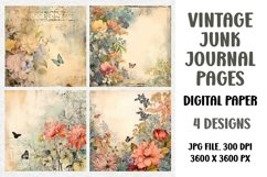 Vintage Junk Journal Pages, Digital Paper Product Image 1