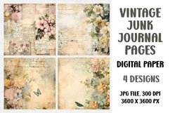 Vintage Junk Journal Pages, Digital Paper Product Image 1