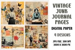 Vintage Junk Journal Pages, Digital Paper Product Image 1