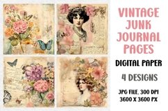 Vintage Junk Journal Pages, Digital Paper Product Image 1