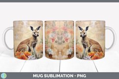GorgeousDecoupage Kangaroos Mug Wrap design.