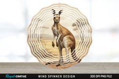 Vintage Kangaroo Wind Spinner Sublimation Design PNG Product Image 1