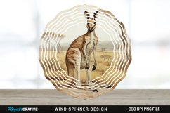 Vintage Kangaroo Wind Spinner Sublimation Design PNG Product Image 1