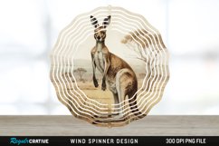 Vintage Kangaroo Wind Spinner Sublimation Design PNG Product Image 1