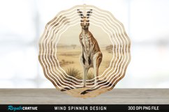 Vintage Kangaroo Wind Spinner Sublimation Design PNG Product Image 1