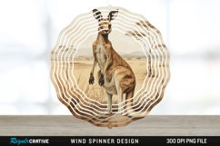 Vintage Kangaroo Wind Spinner Sublimation Design PNG Product Image 1