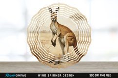 Vintage Kangaroo Wind Spinner Sublimation Design PNG Product Image 1