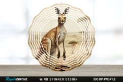 Vintage Kangaroo Wind Spinner Sublimation Design PNG Product Image 1