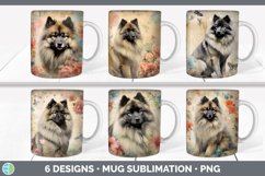 Bundle of six Decoupage Keeshonden Mug Wrap designs.