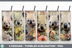 Bundle of six Decoupage Koalas Tumbler designs.