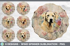 Bundle of six Decoupage Labrador Retrievers Wind Spinner designs.