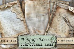 Vintage lace, 4 Junk journal pages Product Image 2