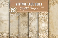 Vintage Doily Lace Digital Paper Bundle Product Image 1