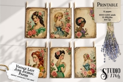 Vintage Lady Floral Junk Journal Papers Product Image 3