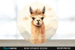 Vintage Llama Wind Spinner Sublimation Design PNG Product Image 1