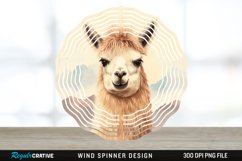 Vintage Llama Wind Spinner Sublimation Design PNG Product Image 1