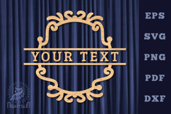 Vintage Lasercut Split Monogram SVG Product Image 1