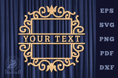 Vintage Lasercut Split Monogram SVG Product Image 1
