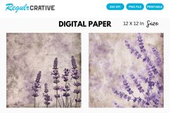 Vintage Lavender Digital Paper, Vintage Lavender Pattern Product Image 1
