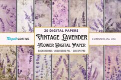 Vintage Lavender Digital Paper Bundle Product Image 1