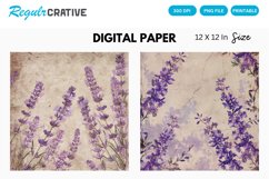 Vintage Lavender Digital Paper, Vintage Lavender Pattern Product Image 1