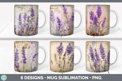 Bundle of six Decoupage Lavenders Mug Wrap designs.