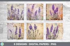 Bundle of six Decoupage Lavenders Paper Backgrounds designs.