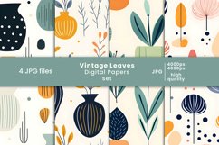 simple leaves patterns, vintage leaves, leaves pattern, leaves digital papers, tumbler, scrapbook, 
