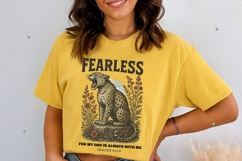 Vintage leopart digital design, Fearless PNG, Bible verse Product Image 4