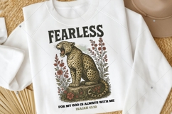 Vintage leopart digital design, Fearless PNG, Bible verse Product Image 5