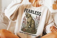 Vintage leopart digital design, Fearless PNG, Bible verse Product Image 1