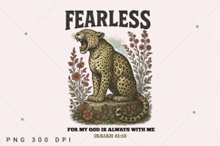Vintage leopart digital design, Fearless PNG, Bible verse Product Image 2