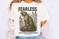 Vintage leopart digital design, Fearless PNG, Bible verse Product Image 3