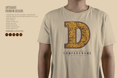 Vintage letter D monogram logo classic style Product Image 1