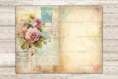 Vintage Letter Junk Journal Pages, Flower Collage Sheet, GlamArtZhanna, Postmark Ephemera, Handwriting Journal Card, Blank Junk Journal Kit, Floral Junk Journal Paper, Diary Pages, Pastel Diary Scrapbook, Stamps Journal Printable