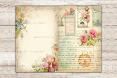 Vintage Letter Junk Journal Pages, Flower Collage Sheet, GlamArtZhanna, Postmark Ephemera, Handwriting Journal Card, Blank Junk Journal Kit, Floral Junk Journal Paper, Diary Pages, Pastel Diary Scrapbook, Stamps Journal Printable