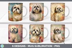Bundle of six Decoupage Lhasa Apsos Mug Wrap designs.