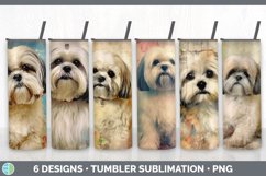 Bundle of six Decoupage Lhasa Apsos Tumbler designs.